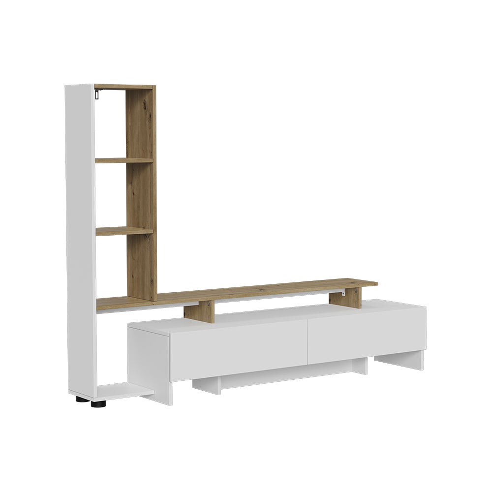 Vicco Lowboard Tavora, Biały/dąb, 168.2 x 120 cm z 2 szufladami