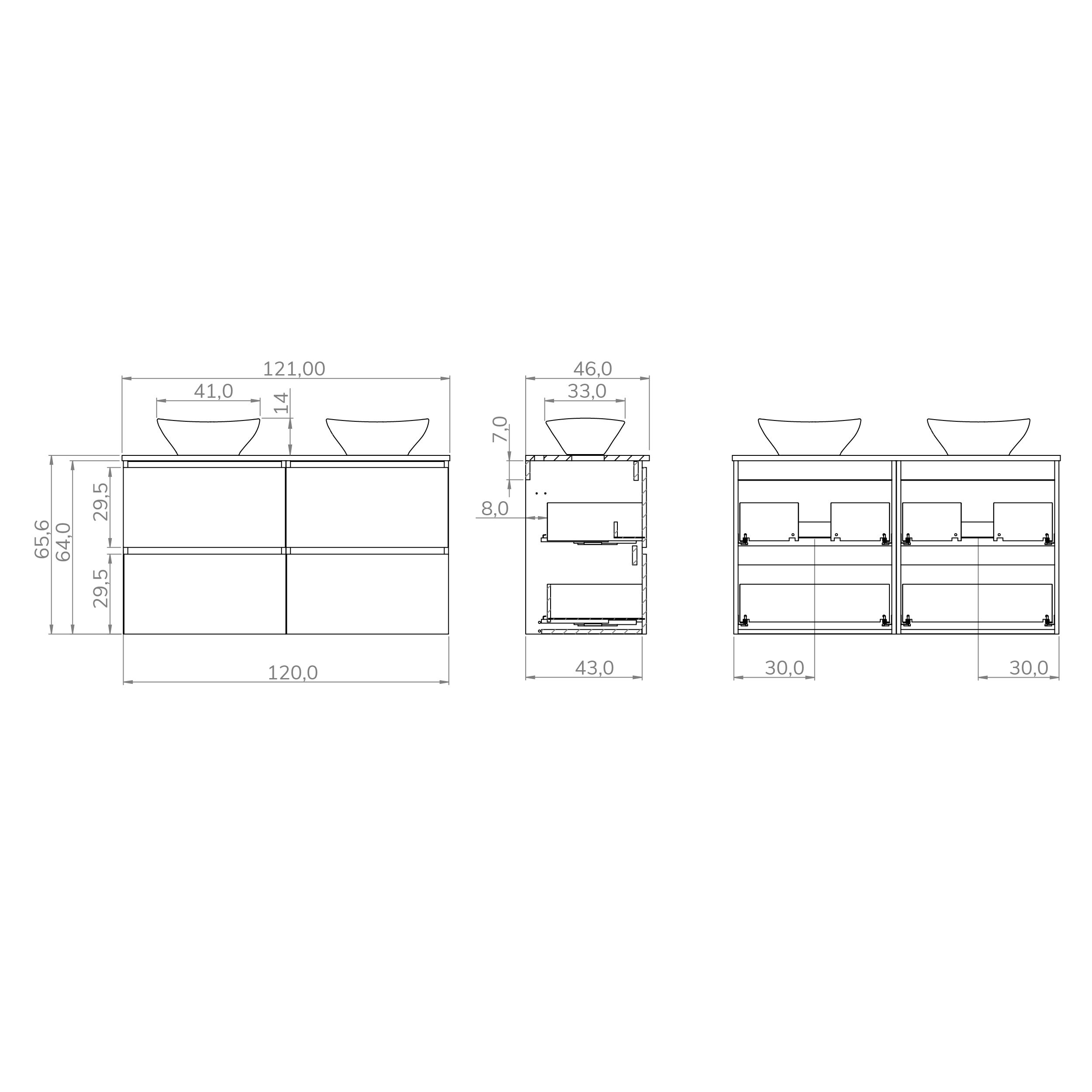 Meuble Salle de Bain KAJI | 120cm Chene Fonce | Vasque a poser | ALDAY - 4