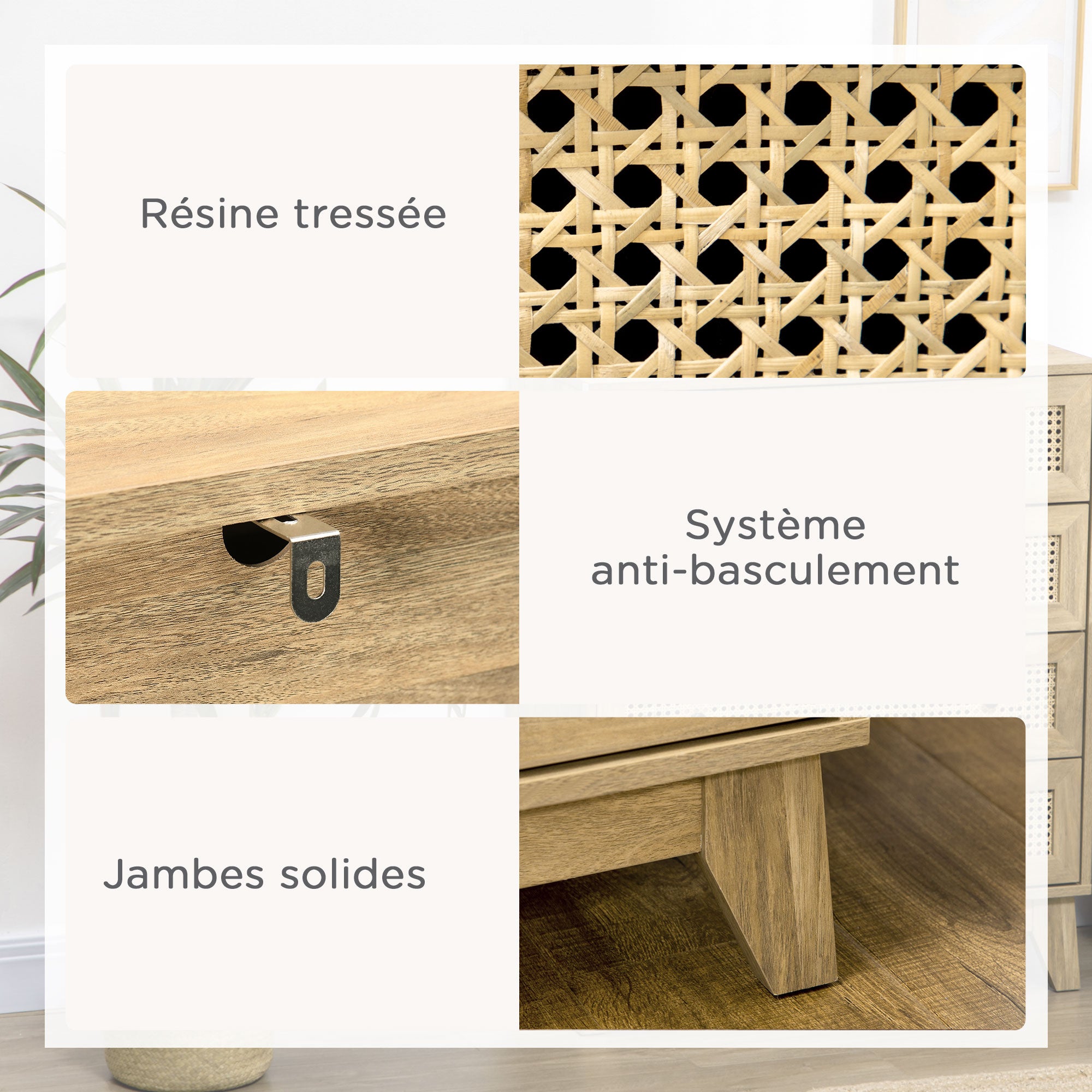 Commode Panneaux de particules HOMCOM - 6
