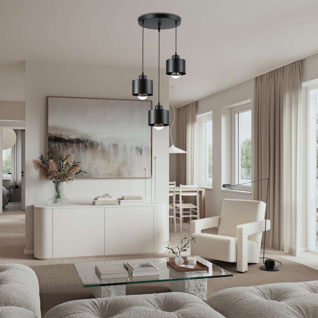 Lampa wisząca sufitowa Elza E27 3-punktowa 110 cm IP20 okrągła czarna MasterLED - 7