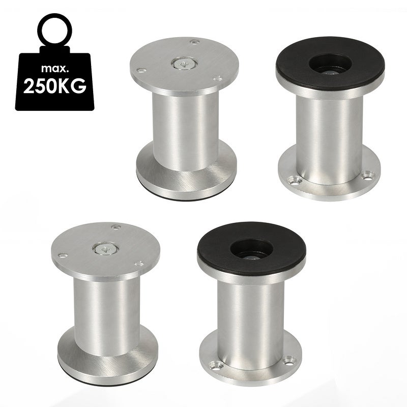 Lot De 2 Supports Centraux Réglables Pour Tringle Armoire - Fixation Étage Supérieur, Tige Ovale
