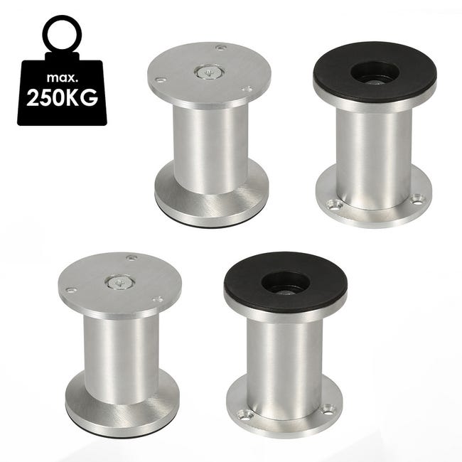 Lot De 2 Supports Centraux Réglables Pour Tringle Armoire - Fixation Étage Supérieur, Tige Ovale