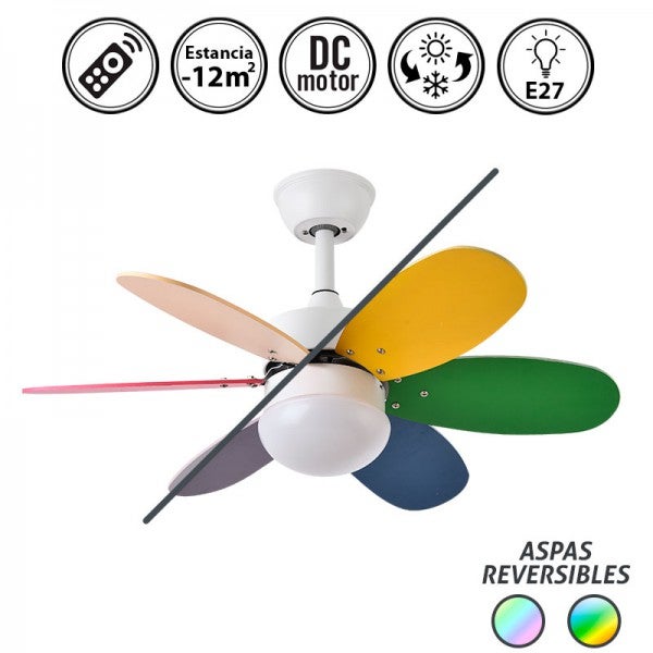 Fabrilamp Patras Ventilateur de Plafond DC Moteur Blanc 24W 2424lm CCT