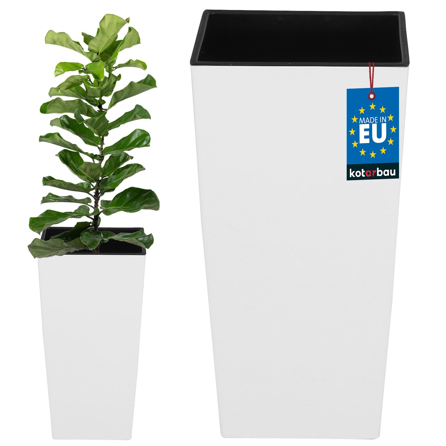 Doniczka 220x220x424 mm urbi square biała z wkładem - KOTARBAU