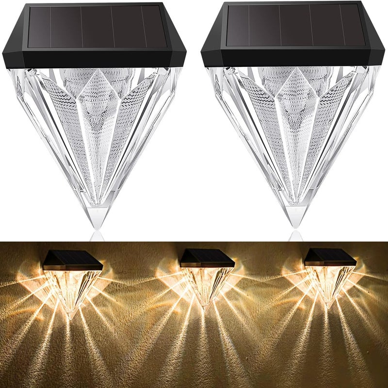 Zestaw sztuk zewnętrznych lamp ogrodowych Solar ciepłe białe oświetlenie słoneczne Wodoodporne dekoracyjne światło słoneczne ogrodzeń Tarasy Schody
