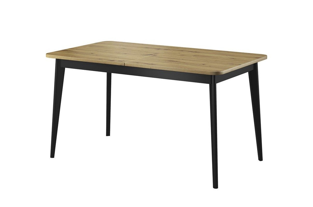 Stół rozkładany NODIS NST140 dąb Artisan, 140–180 cm, czarne nogi, do salonu i jadalni