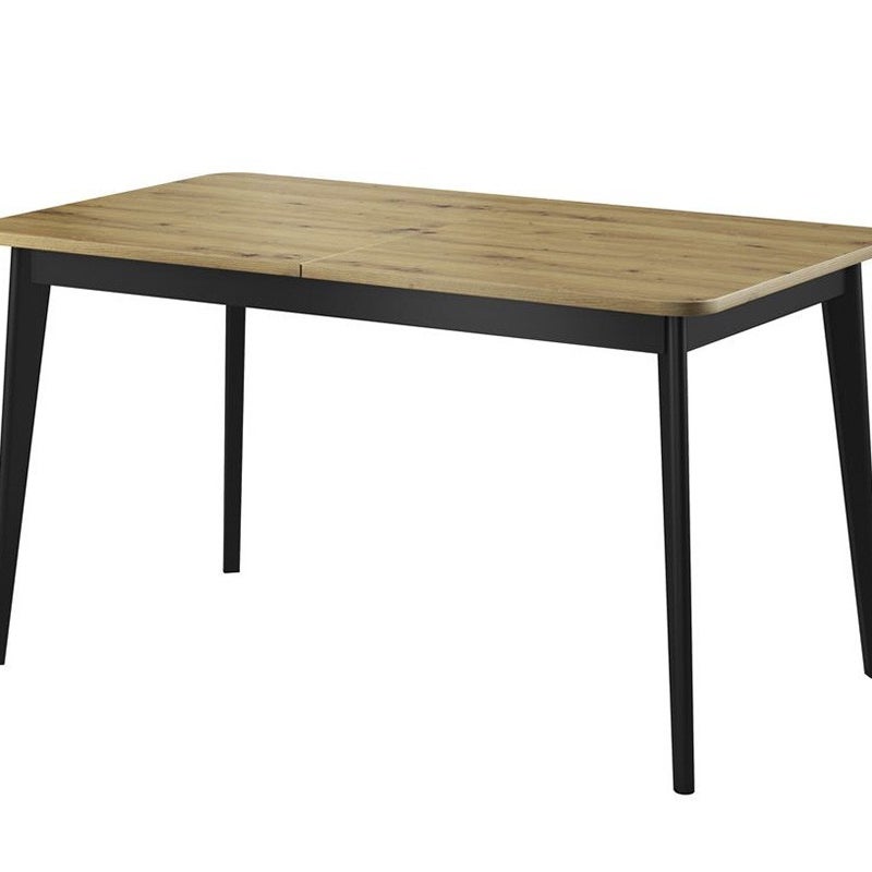 Stół rozkładany NODIS NST140 dąb Artisan, 140–180 cm, czarne nogi, do salonu i jadalni