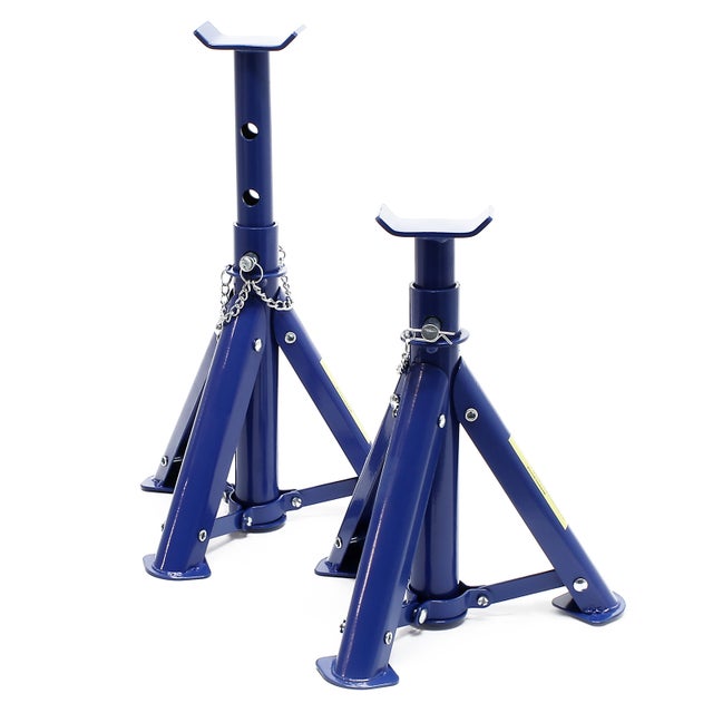 2 Chandelles à Crémaillère Autobest 2T - Hauteur Levage 292 à 423mm, Pieds Stables - Sécurité Voiture Et Mécanique