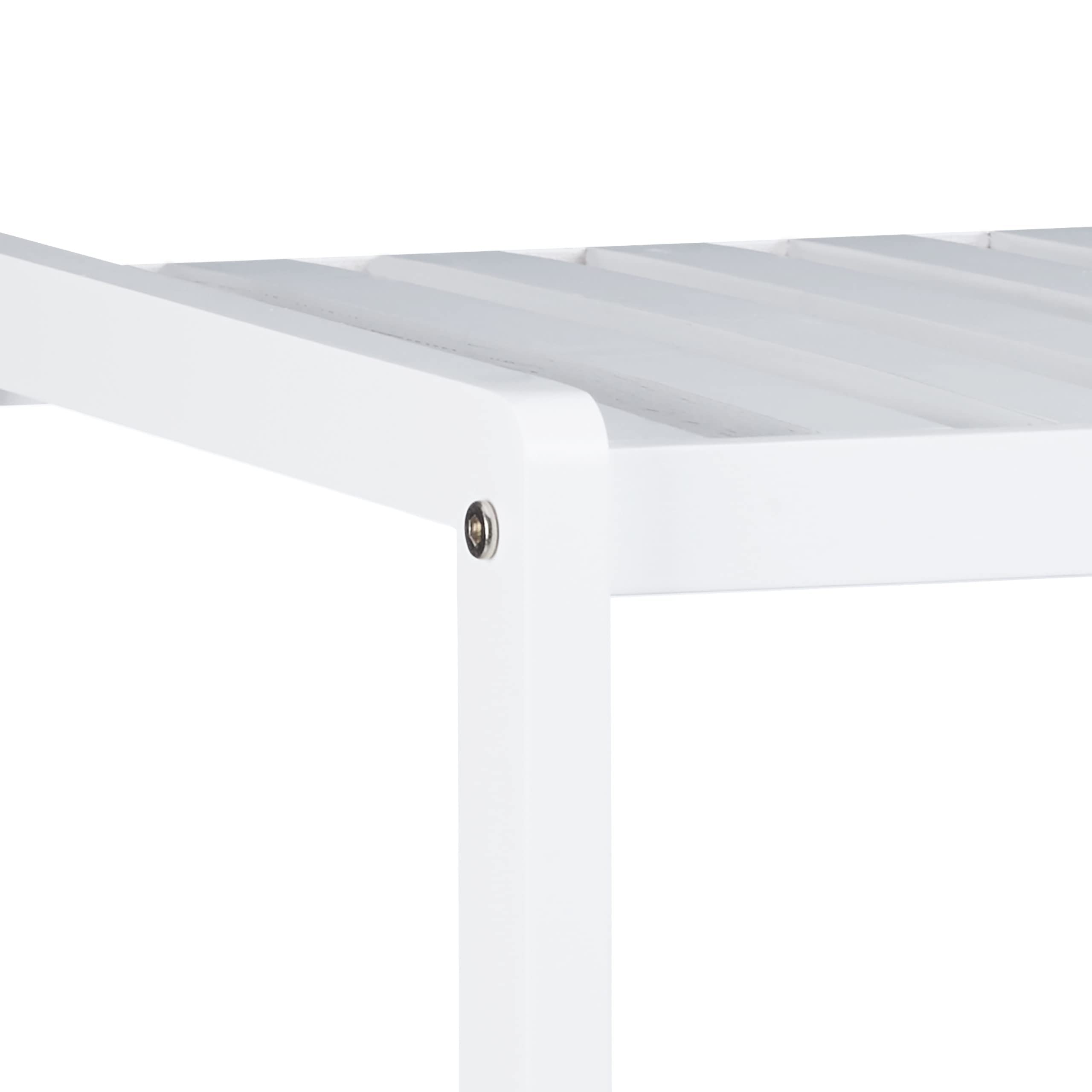 Étagère de salle de bain en bambou meuble sur pied cuisine en bois 3 étages HxlxP: 80 x 34,5 x 33 cm, blanc, Relaxdays - 7