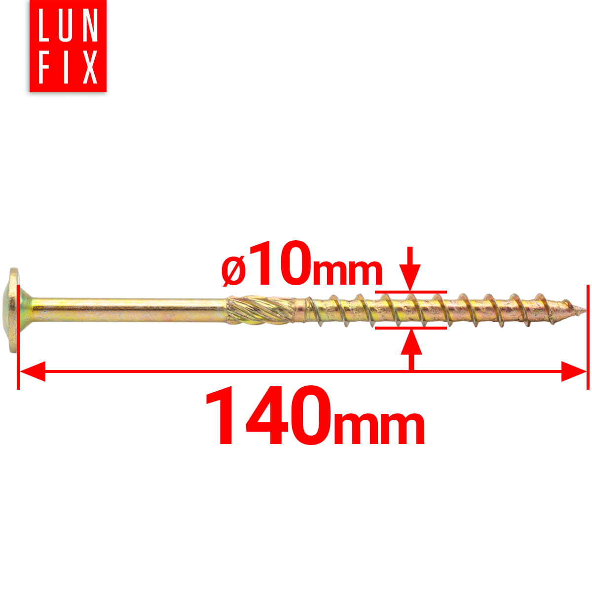 Wkręty ciesielskie z łbem talerzowym 10x140mm 50szt. - 2