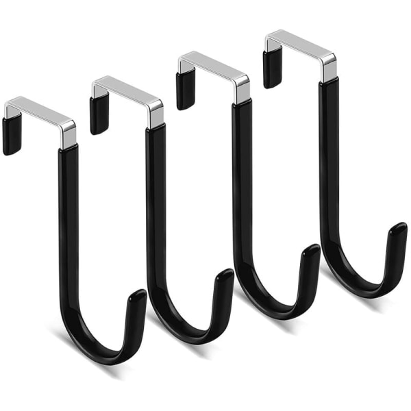 4 pezzi di ganci per porta neri, senza foratura, modanature per ganci per porta a forma di Z