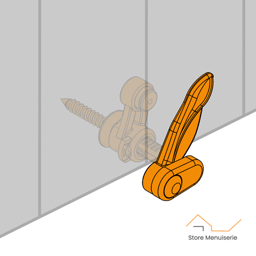 Arrêt Marseillais, Composite, Noir, avec Butée Amortissante, pour Volet Battant - 3