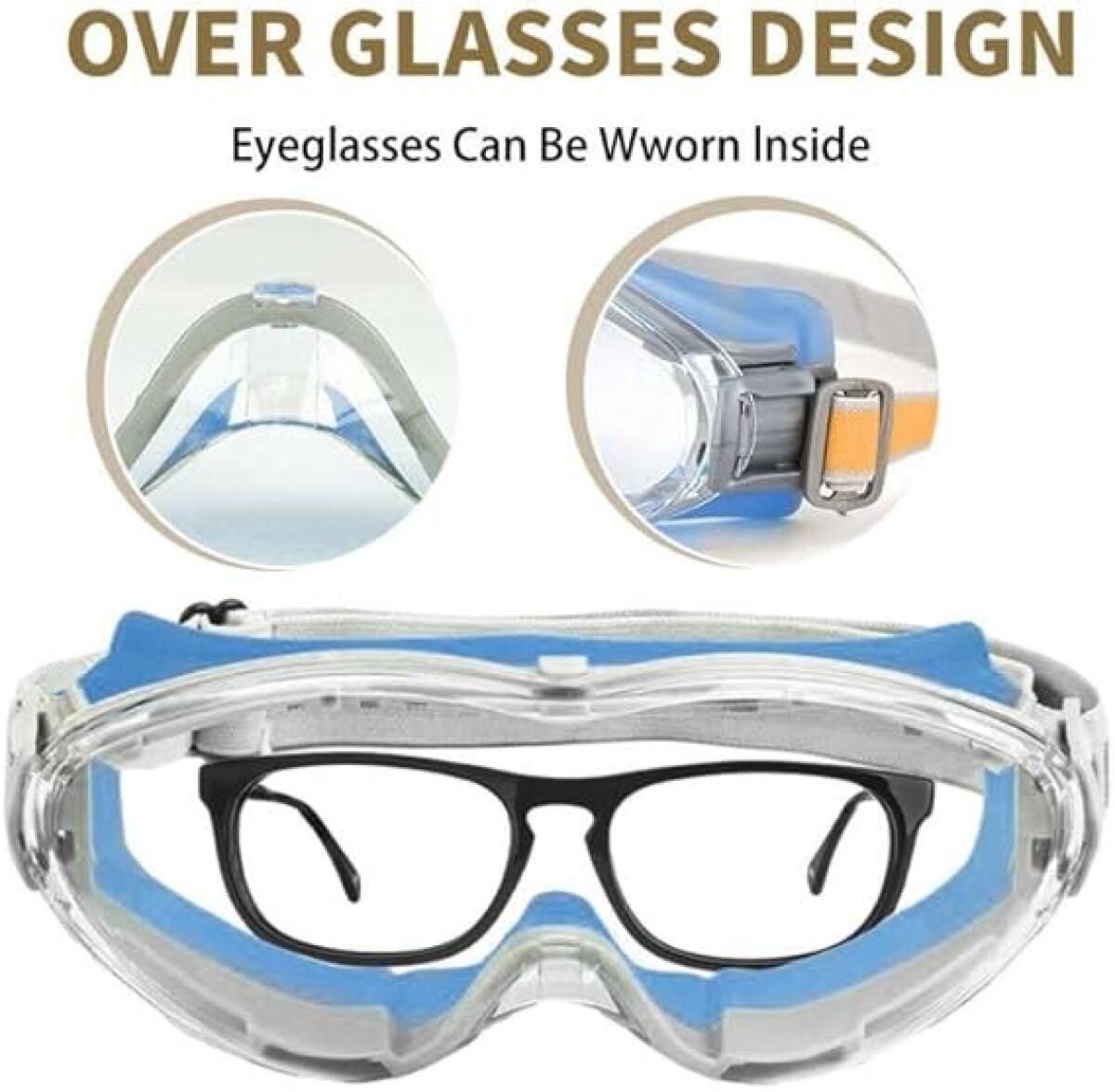 Lunette de protection travail Lunettes de sécurité Anti-buée Lunettes de Protection pour laboratoire Protection UV poussière également pour porteurs - 3