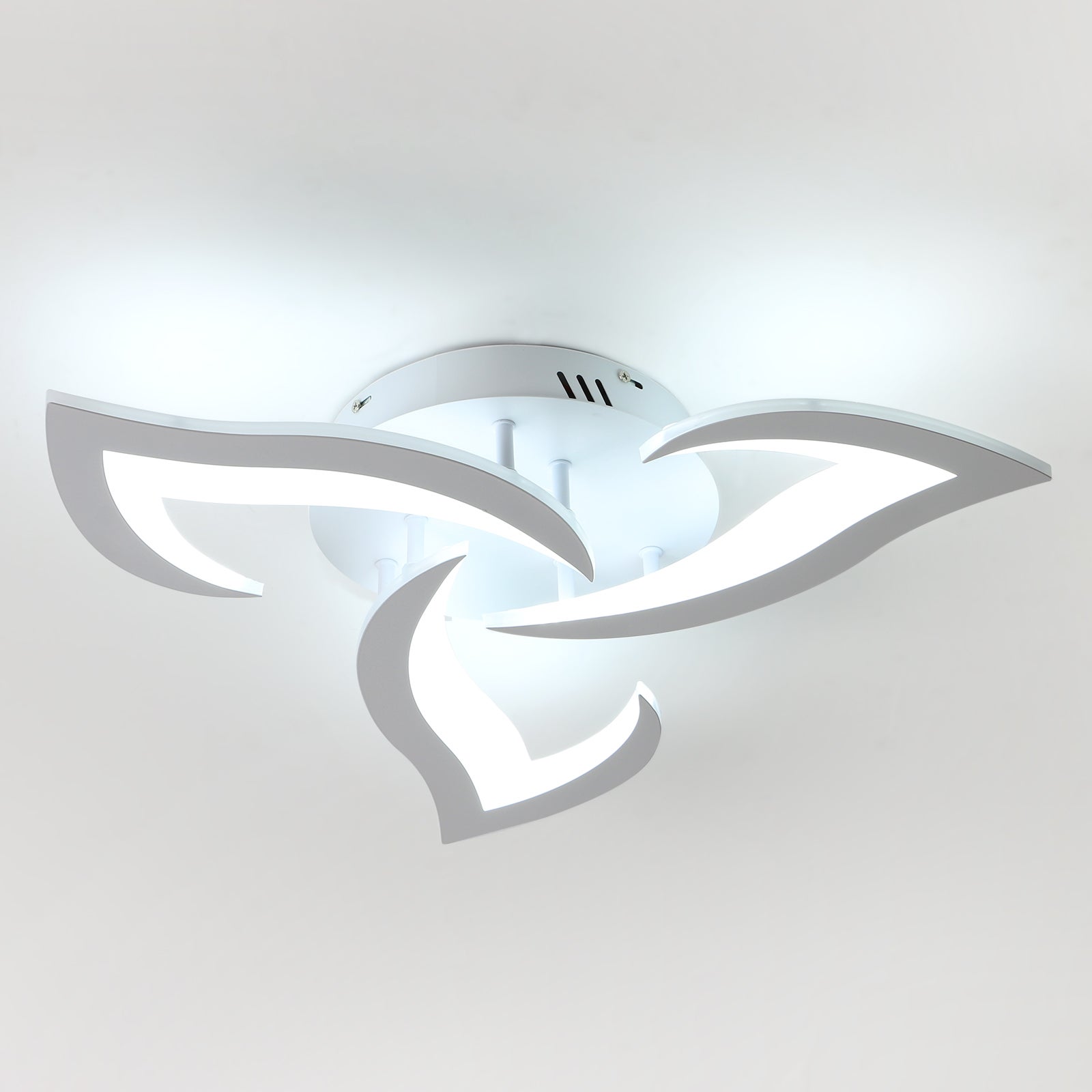 COMELY Plafoniera LED moderna, plafoniera con design creativo a petali bianchi da 36 W 4050LM, lampada da soffitto in acrilico da 6500 K per soggiorno