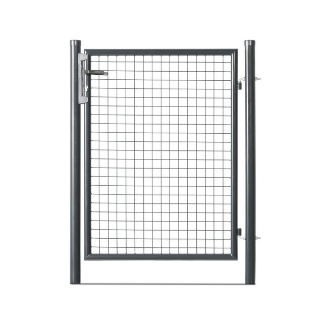 Portillon grillagé en acier galvanisé maille 50 x 50 passage L 1m x H1m20 Gris anthracite