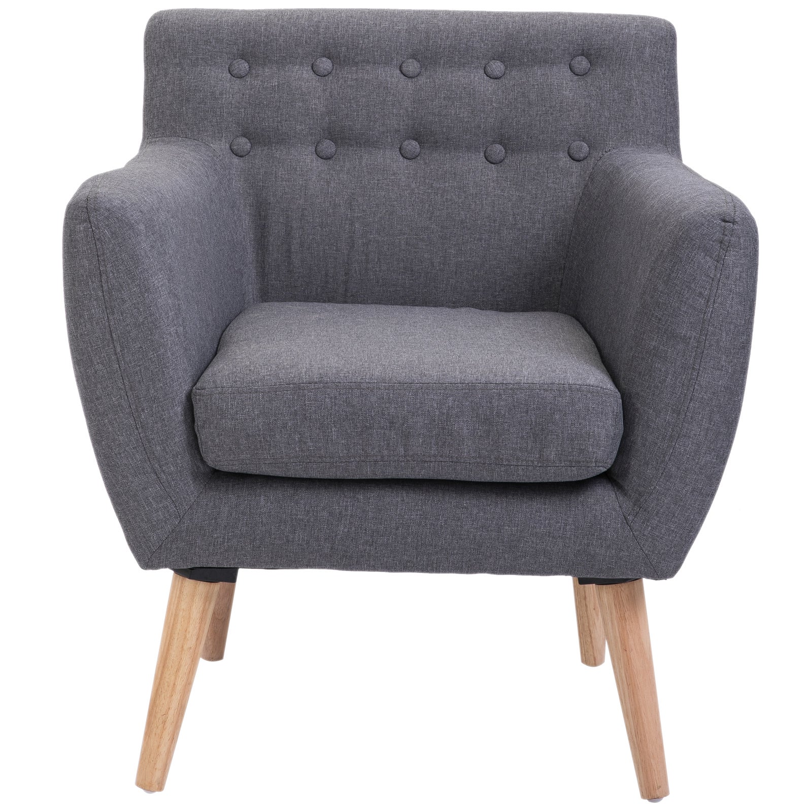 Sedia Da Salotto In Ciniglia HOMCOM - Moderna, Comodissima Con Cuscino Spesso, Gambe In Legno Di Gomma, Colore Crema