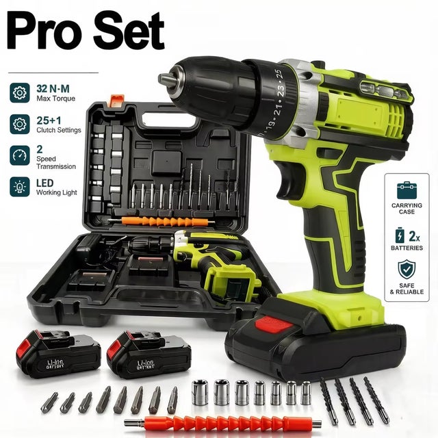 KAKET Perceuse à percussion électrique sans fil et mini-visseuse, 21 V, outil électroportatif sur batterie pour réparations domestiques et bricolage