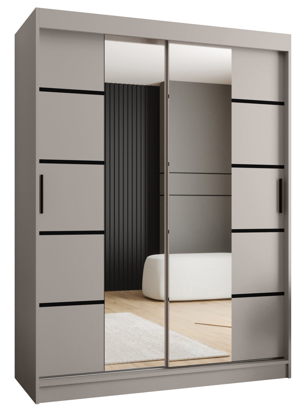 Szafa przesuwna garderoba RUBINO V4 150 x 62 x 200 cm Kaszmir
