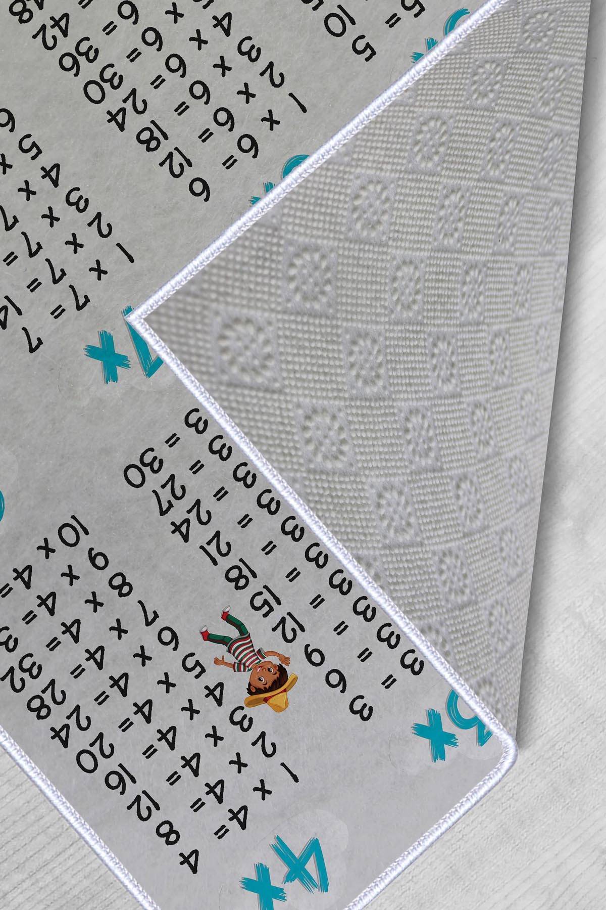 Tapis enfant Multiplix 50x80cm Tissu Motif Tables de multiplication Gris - 5