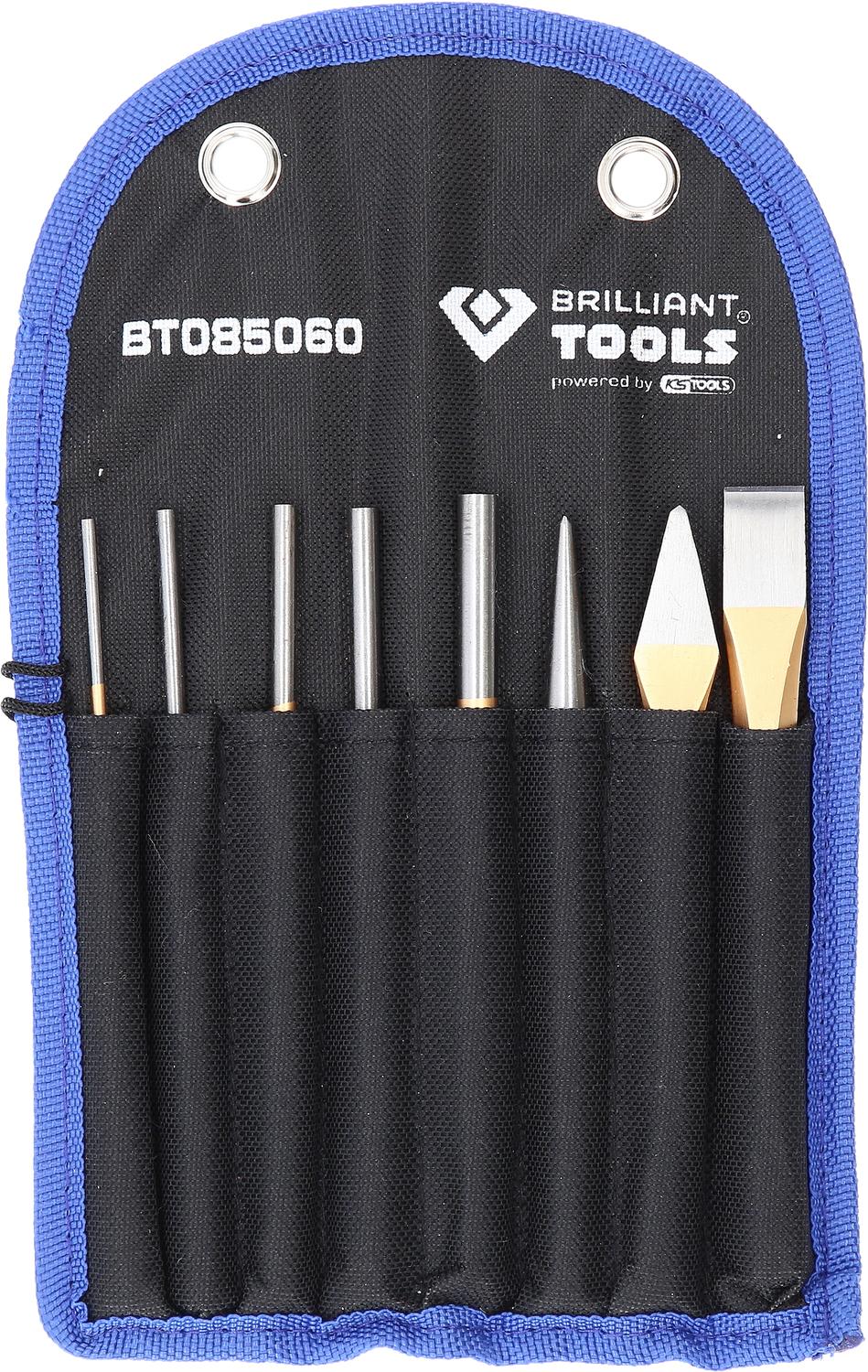 BRILLIANT TOOLS Zestaw przecinaków i wybijaków 8cz. - BT085060