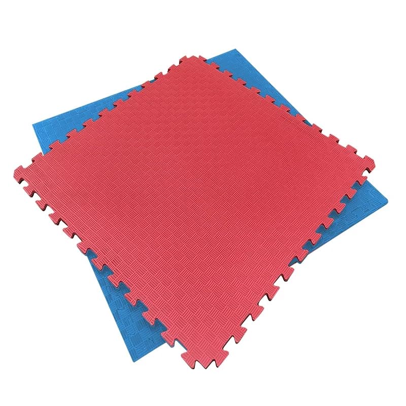 Artatami® tatami puzzle 1x1x40 mm rojo - azul pack ahorro【20 unidades】 profesional alta densidad eva – tatami 4 cm para judo, bjj, mma y lucha