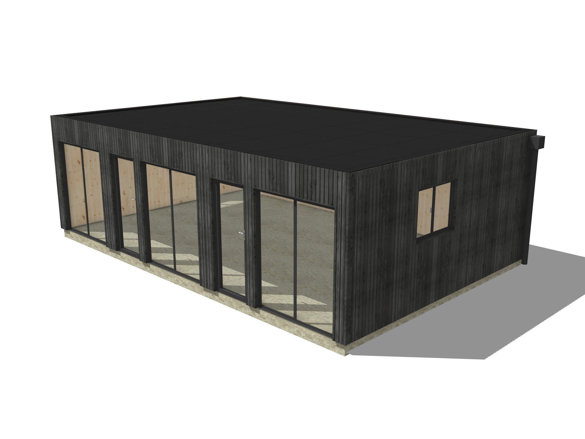 Bureau de jardin télétravail en bois 8,8 x 5,7 x 2,7 m / menuiseries alu k-line - 2