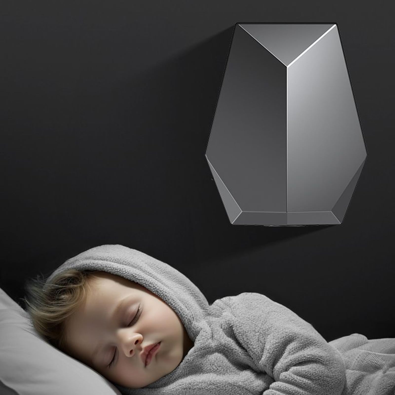 Sèche-mains automatique pour salle de bain, avec détecteur de mouvement, gris - 2