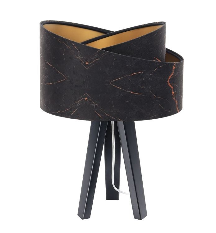 Lampa stołowa BLACK MARBLE czarna/złota/czarna