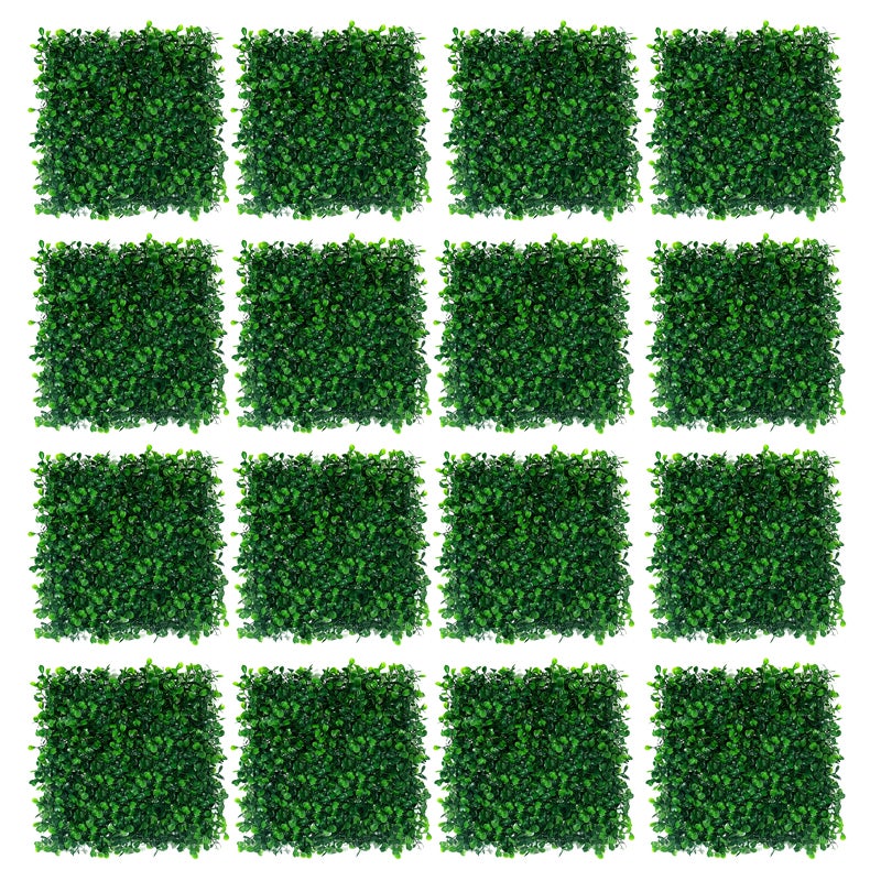 16 sztuk dekoracji ściennych z imitacji zielonych roślin i kwiatów do wnętrz, panel ścienny ze sztucznych roślin 25*25cm