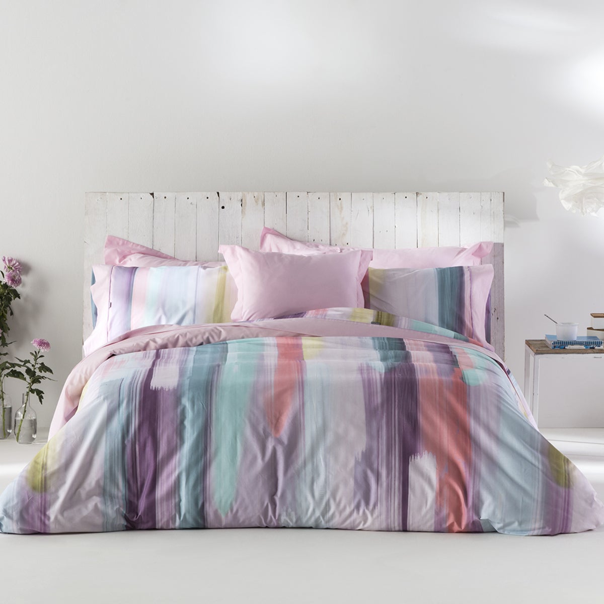 Naf Naf  Funda Nórdica Loane 140X200cm Rosa/Violeta/Verde , Leroy Merlin