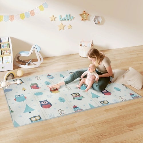 Tappetino Ginnastica Pieghevole Per Bambini 6x2,5 Piedi Con Manico, Colori Arcobaleno SEGAWE