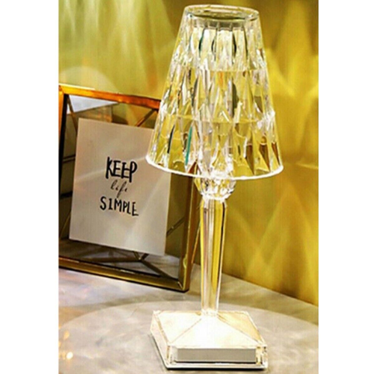 LAMPE DE TABLE DIAMANT RECHARGEABLE PAR USB EFFET CRISTAL LUMIÈRE LED RVB 2002 - 4