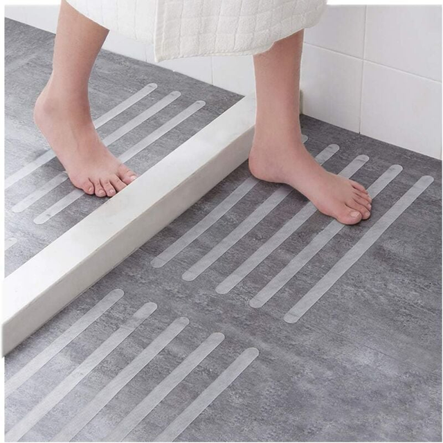 24 tiras antideslizantes autoadhesivas transparentes para cuartos de ducha (2 x 38 cm)