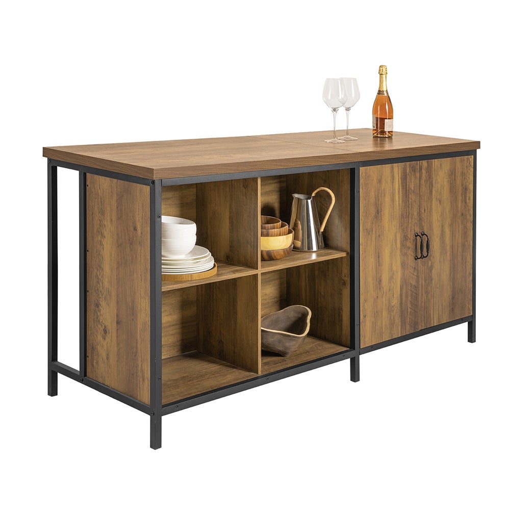 SoBuy Wyspa kuchenna Brązowy 170x60x88.5cm Przemysłowy KNL01-F