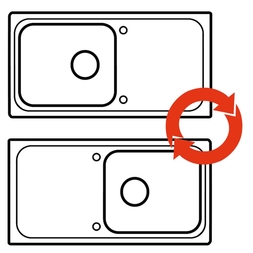 Lavello da cucina in granito Nero Scolapiatti reversibile Lavabo 02_0002304 - 4