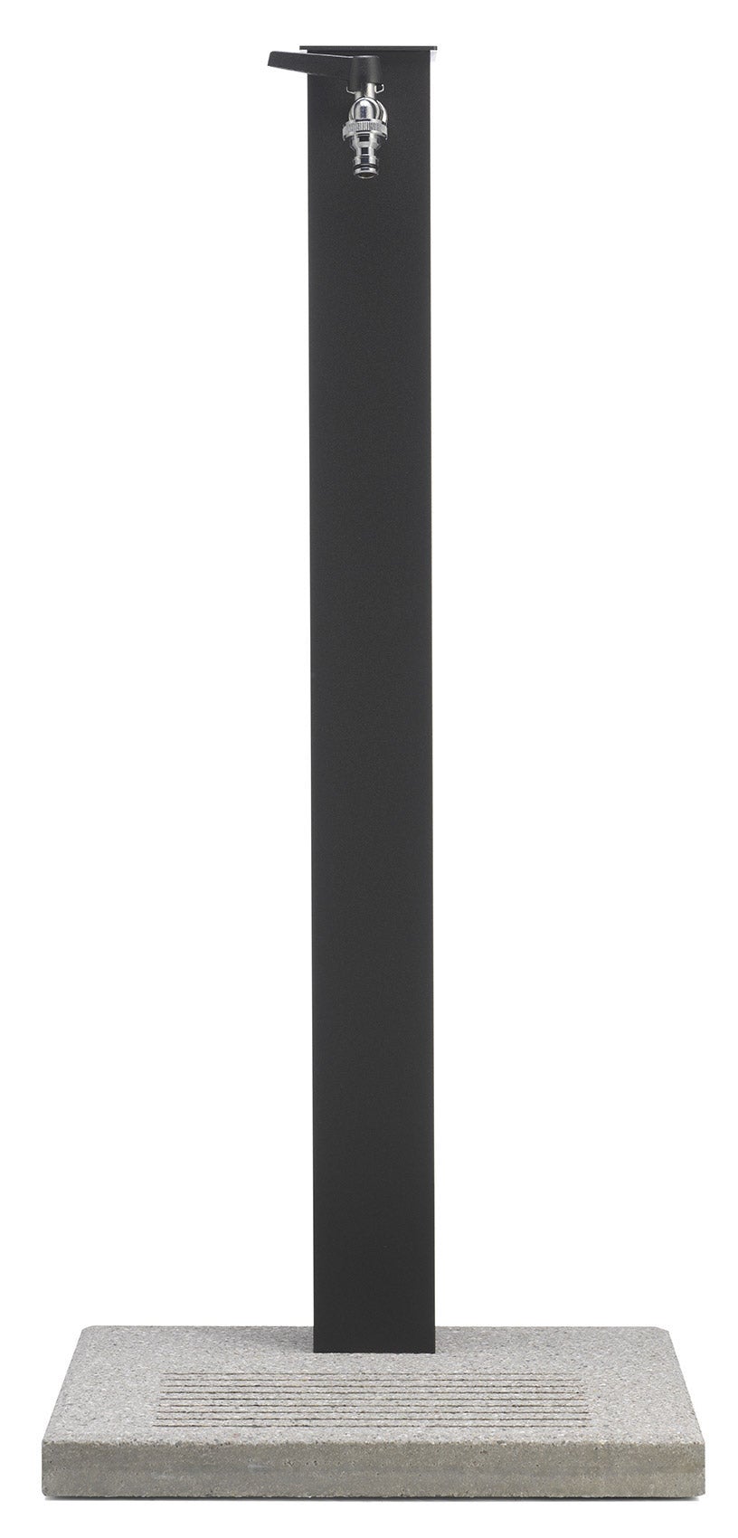 Belfer Fontaine de jardin en colonne en acier/aluminium - socle en ciment, Anthracite, élégante pour jardin - 100% Made in Italy - 7