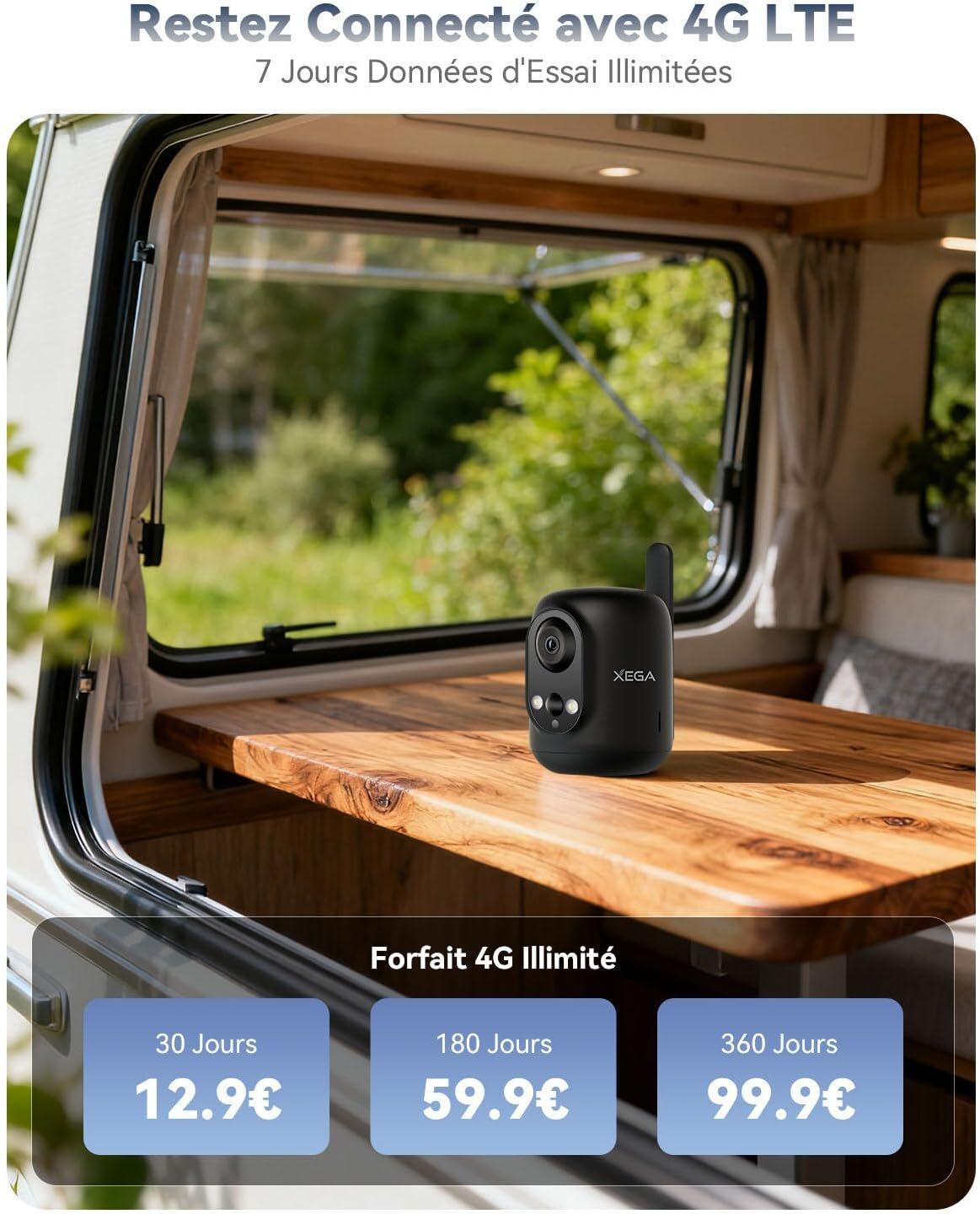 Telecamera Sicurezza 4G LTE WiFi 2MP – Audio Bidirezionale, Rilevamento Movimento, Visione Notturna, Supporto SIM E MicroSD (Non Incluse), Attacco Magnetico