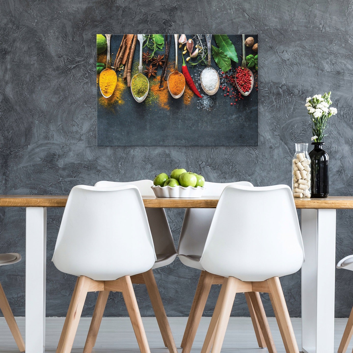Impression sur Toile Cuisine Épices Moderne 60x40 cm XXL Tableau Décoration Murale Intissé - 2