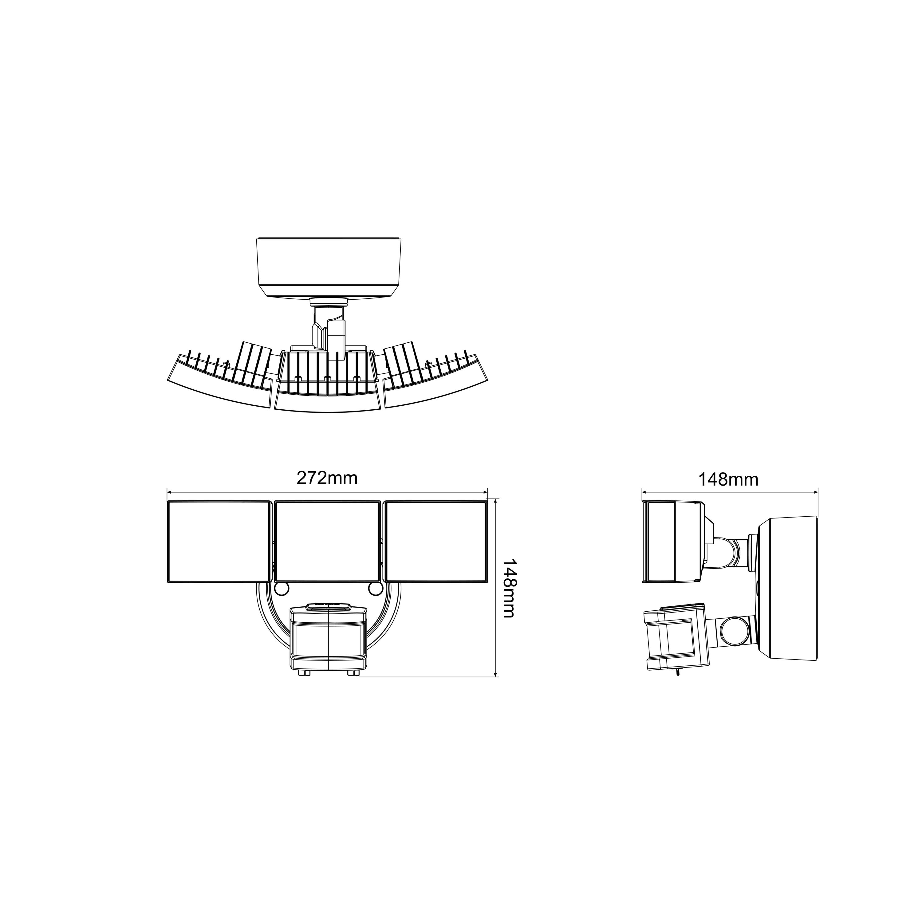 Proiettore LED da esterno con rilevatore, 4200 lumen nero Bastia INSPIRE - 6