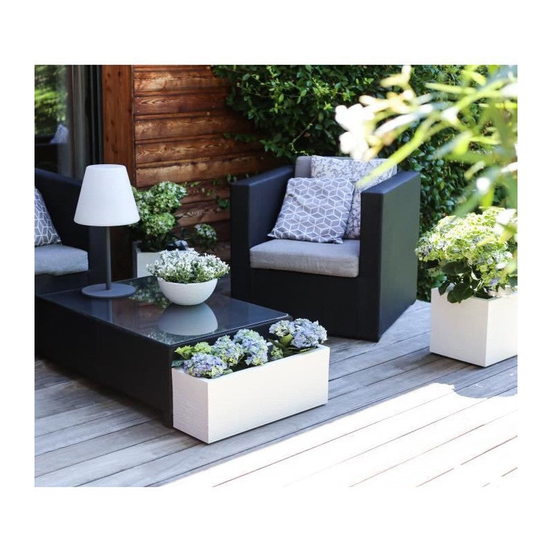 Jardinière rectangulaire Graphit Up 79,5 x 29,5 x 29,5 cm - 57L - Blanc cérusé - Eda - 4