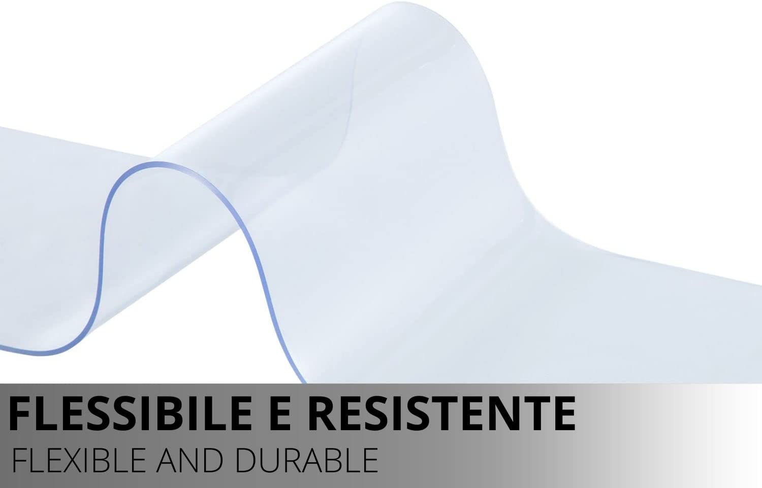 Feuille PVC transparente - Hauteur 140cm, Epaisseur 0.5mm : Résistante, Imperméable, Vendue au Mètre - Idéale pour l'intérieur, l'extérieur, l'industr - 2