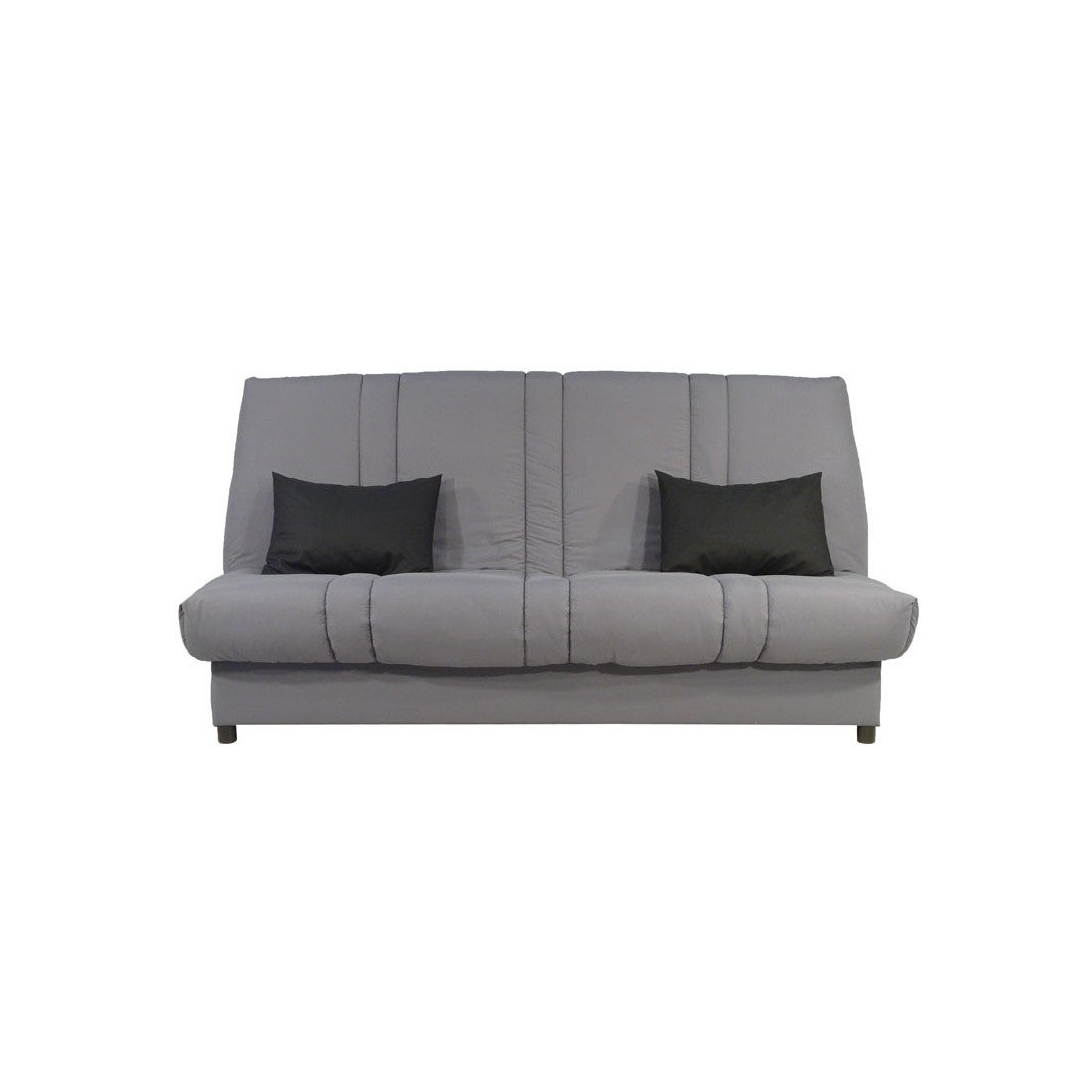 Banquette-lit Clic-Clac Marron 3 Places En Métal Et Polyester – Convertible Avec Rangement