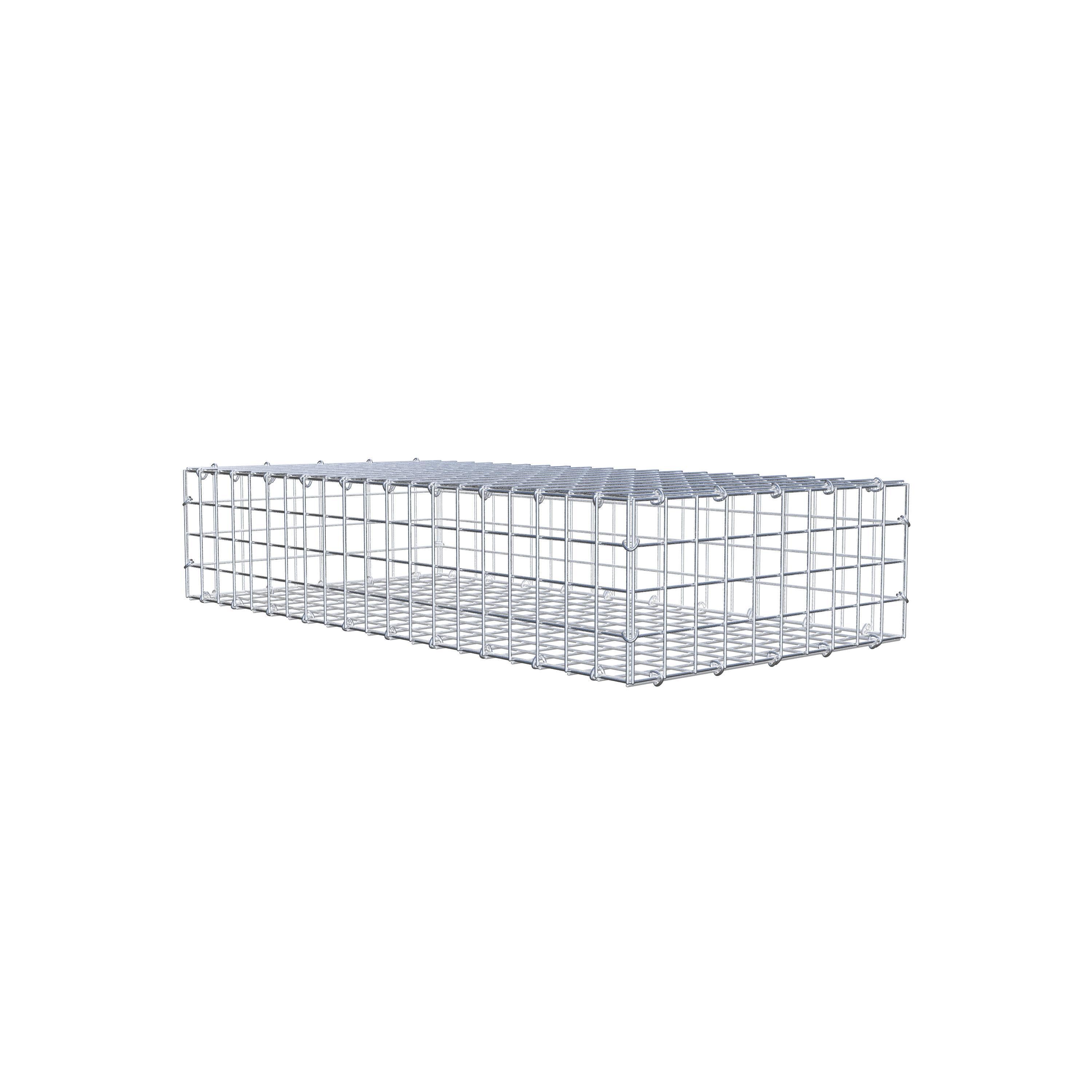 Gavión de acero galvanizado 100x20x50cm (LxAxP), malla 5 x 5cm, Anillo en C, jaula metálica para muro o jardín - 3