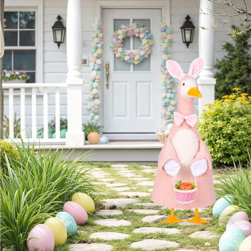 Eastery Drawings Easter Bunny Porch Goose Outfit, Spring Goose Clothes for 23 Inch ...