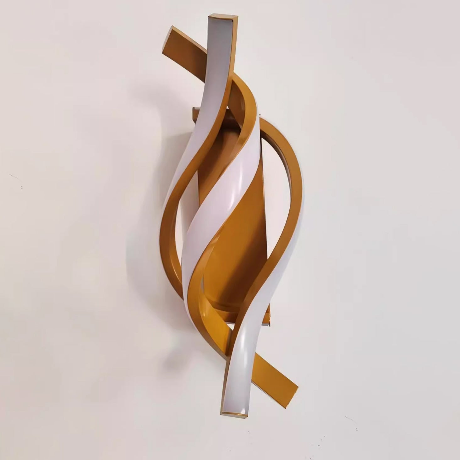 Kinkiet, aluminiowa lampa ścienna LED, dekoracyjne oświetlenie wewnętrzne, światło LED, światło trójkolorowe - Żółty - 33×20×12 cm