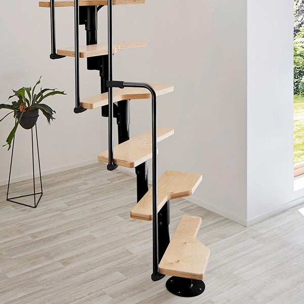 Escalier droit 12 marches - Hauteur à franchir 2.23 à 2.94m - Noir et Hêtre - TWISTER60-I-NH-12 - 6