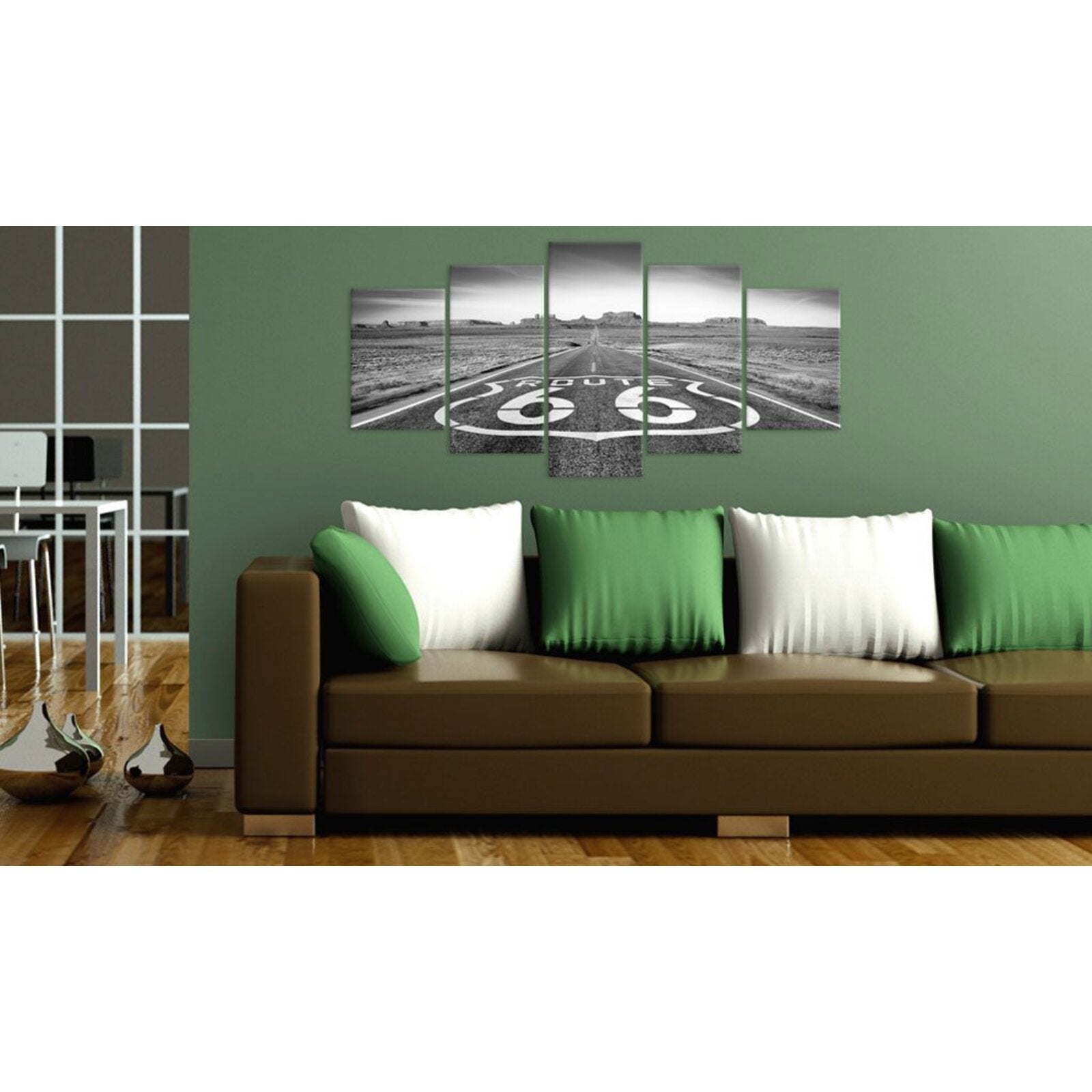 Tableau route 66 noir et blanc - 200 x 100 cm - 2