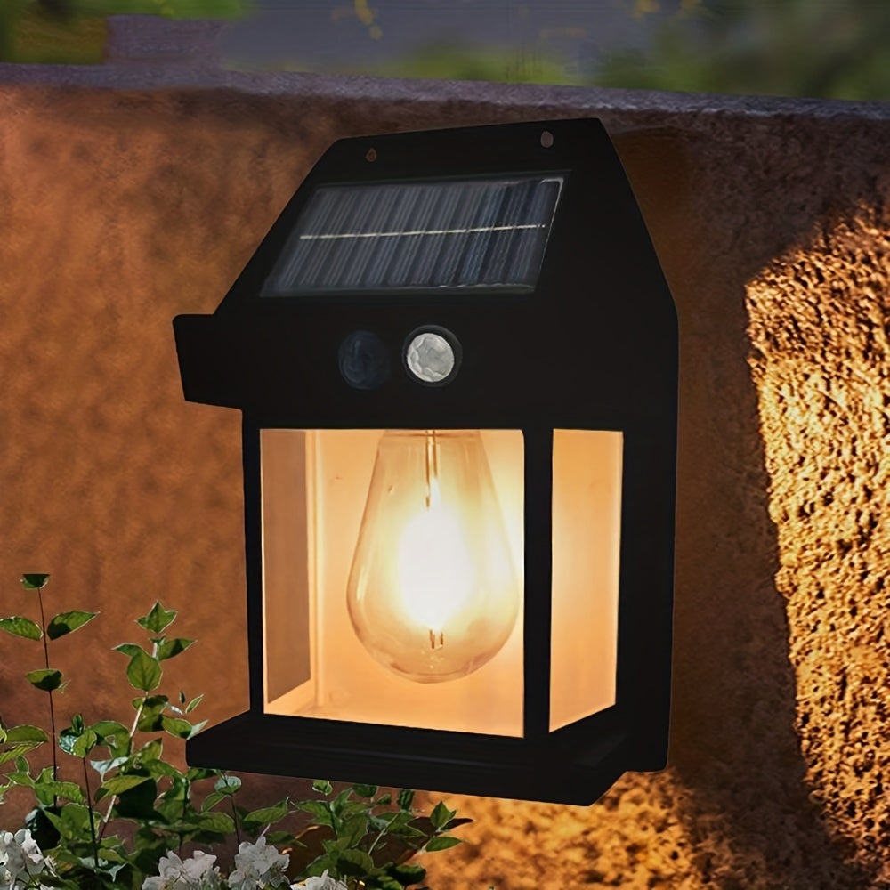 COONOOR Pacote com 2 luzes solares de parede Coonoor para áreas externas com sensor de movimento, luz solar sem fio para varanda com 3 modos - 4