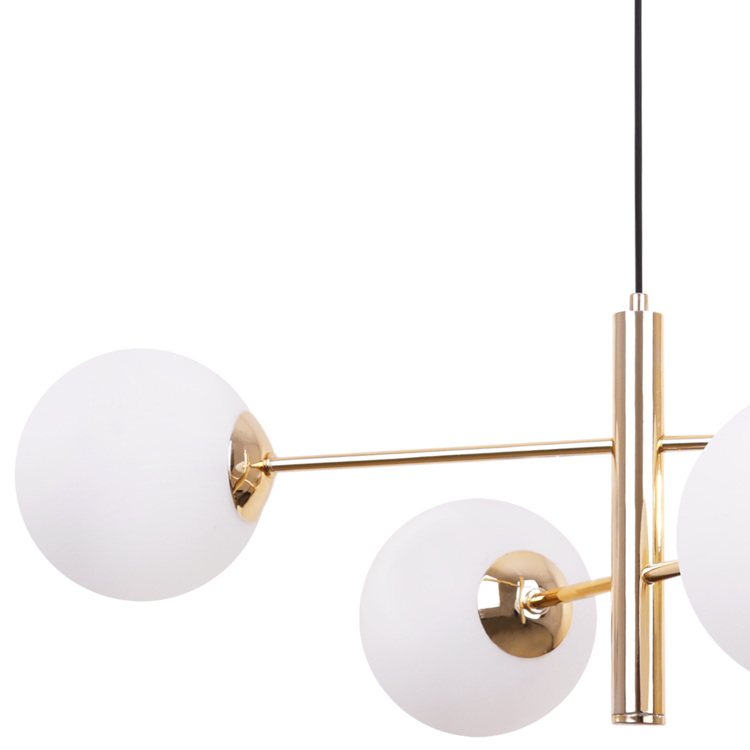 Lampa sufitowa wisząca Vicenza modern 4xE27 abażur kula biała/złota Light Home LH - 7