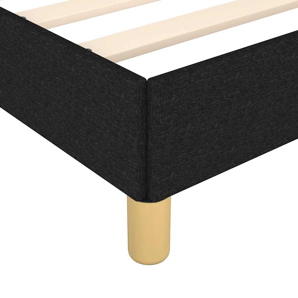 Cadre de lit sans matelas noir tissu - 8